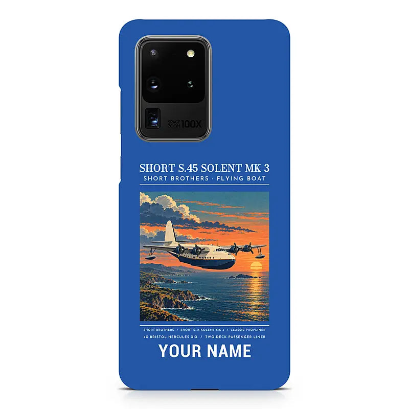 Short S.45 Solent Mk 3 - Poster + Name - Samsung Case - Blue
