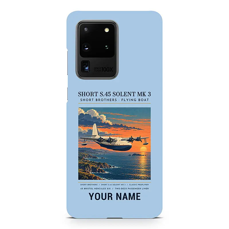 Short S.45 Solent Mk 3 - Poster + Name - Samsung Case - Light Blue