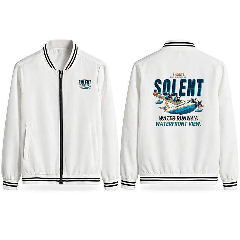 Short S.45 Solent Mk 3 Stylish Jackets - Baseball Collar - Cartoon - White