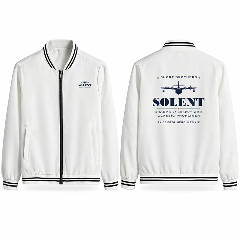 Short S.45 Solent Mk 3 Stylish Jackets - Baseball Collar - Heritage - White
