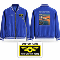 Thumbnail for Short S.45 Solent Mk 3 Stylish Jackets - Baseball Collar - Poster + Name - Royal Blue