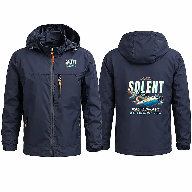 Short S.45 Solent Mk 3 Stylish Jackets - Hooded Windbreaker - Cartoon - Navy Blue