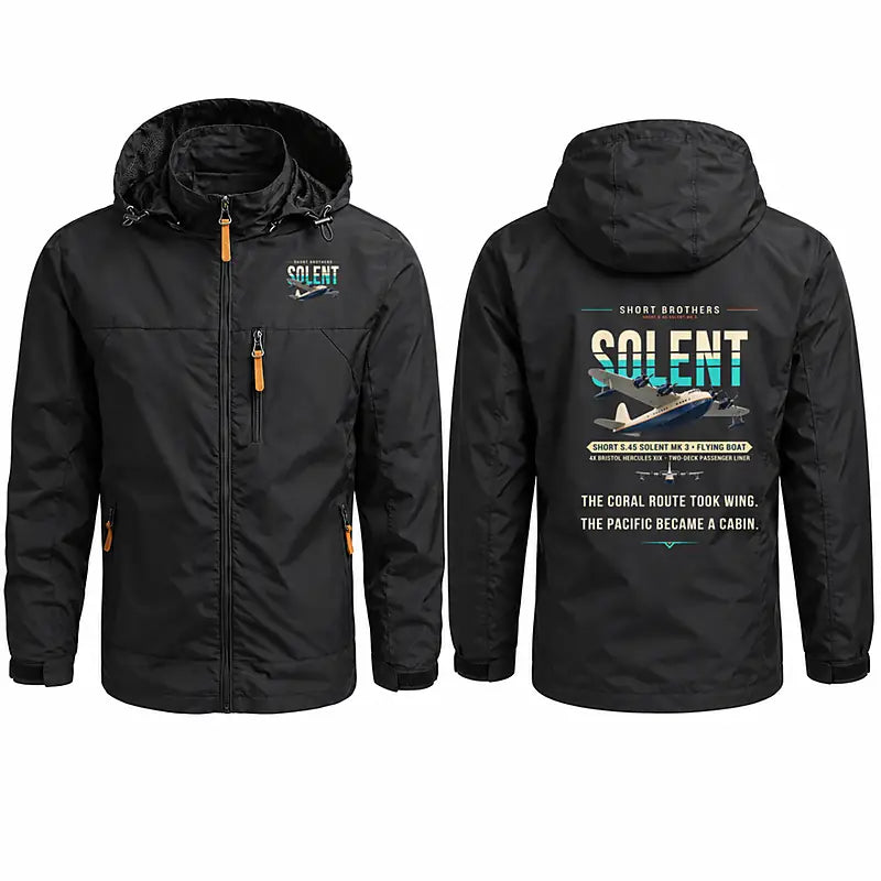 Short S.45 Solent Mk 3 Stylish Jackets - Hooded Windbreaker - Original - Black