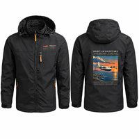 Thumbnail for Short S.45 Solent Mk 3 Stylish Jackets - Hooded Windbreaker - Poster - Black