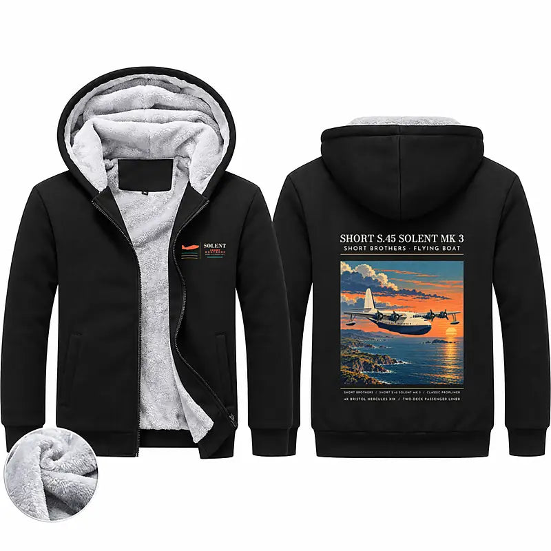 Short S.45 Solent Mk 3 Zipped Sweatshirts - Poster - Black