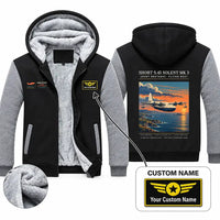 Thumbnail for Short S.45 Solent Mk 3 Zipped Sweatshirts - Poster + Name - Black & Gray