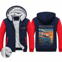 Thumbnail for Short S.45 Solent Mk 3 Zipped Sweatshirts - Poster - Navy & Red