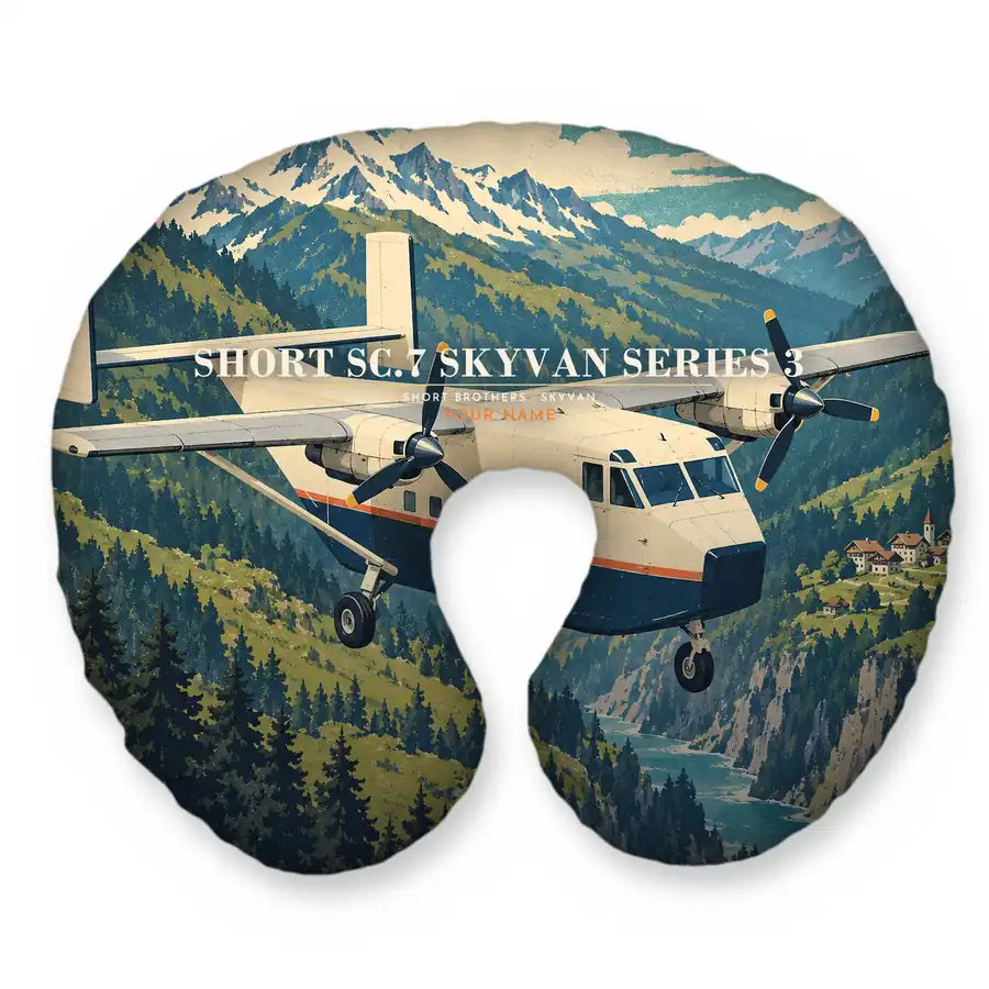 Short SC.7 Skyvan Series 3 - 3D + Name - Travel Pillow