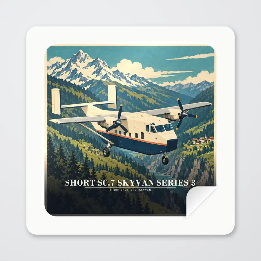 Short SC.7 Skyvan Series 3 - 3D - Square Sticker - Peel