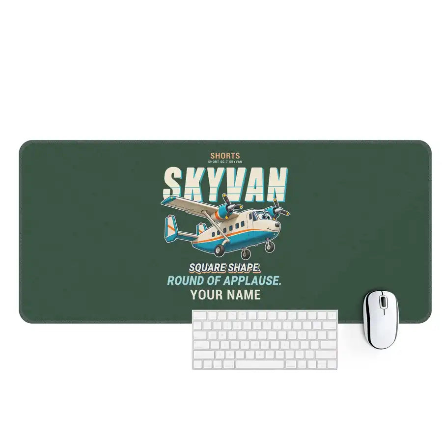 Short SC.7 Skyvan Series 3 - Cartoon + Name - Desk Mat - Dark Green