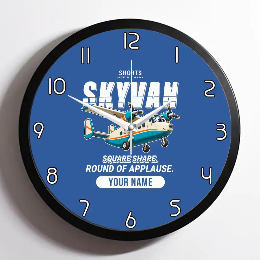 Short SC.7 Skyvan Series 3 - Cartoon + Name - Framed - Blue