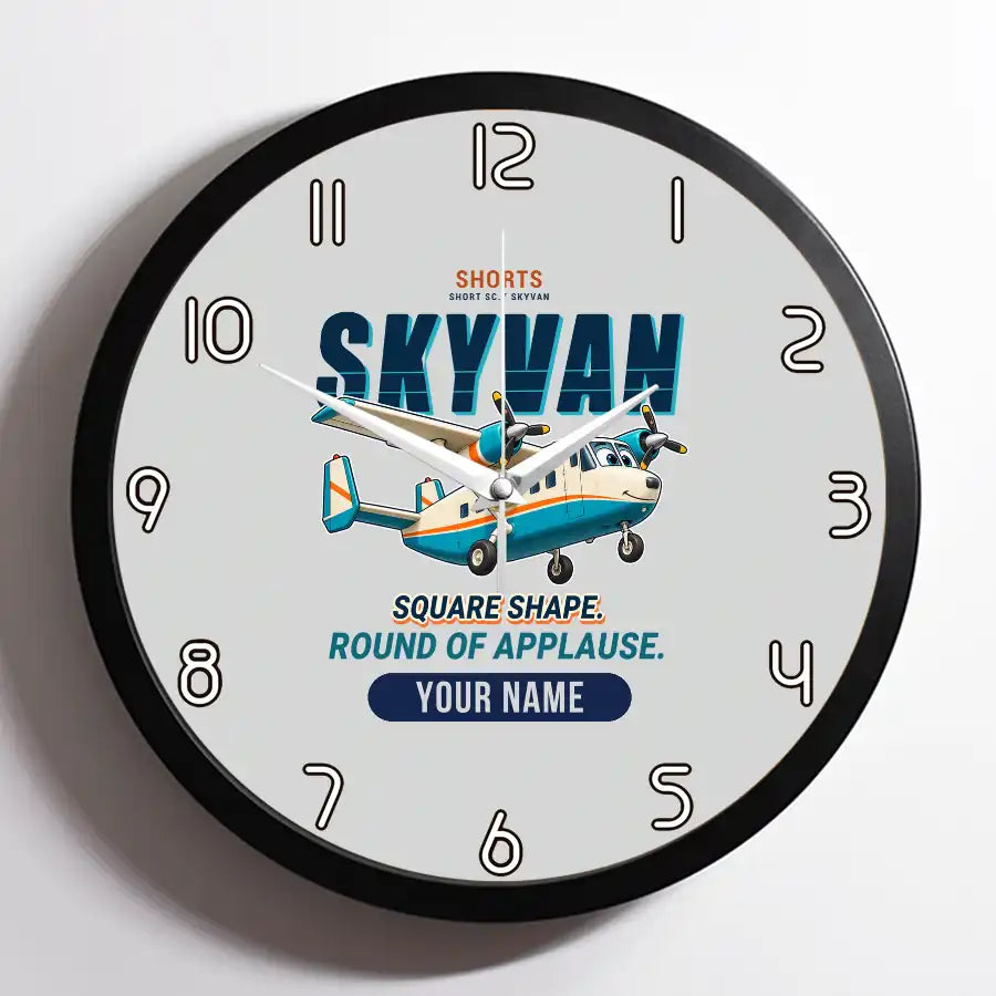 Short SC.7 Skyvan Series 3 - Cartoon + Name - Framed - Light Gray