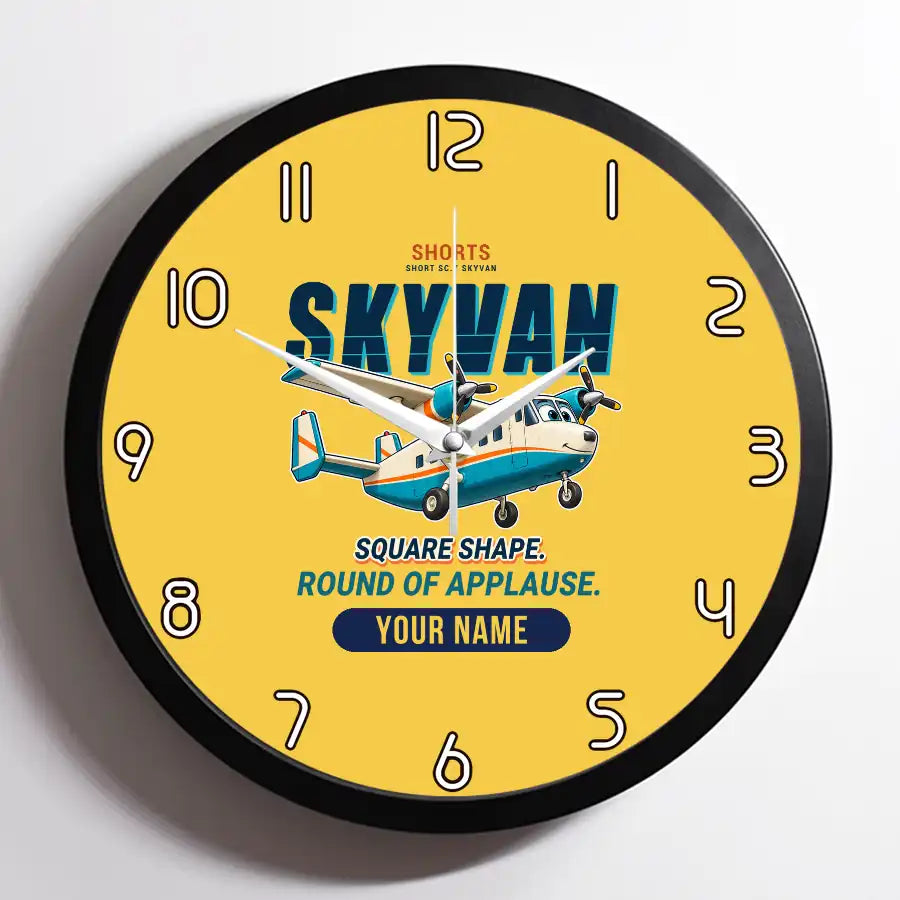 Short SC.7 Skyvan Series 3 - Cartoon + Name - Framed - Yellow
