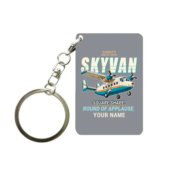 Short SC.7 Skyvan Series 3 - Cartoon + Name - Key Chain - Gray