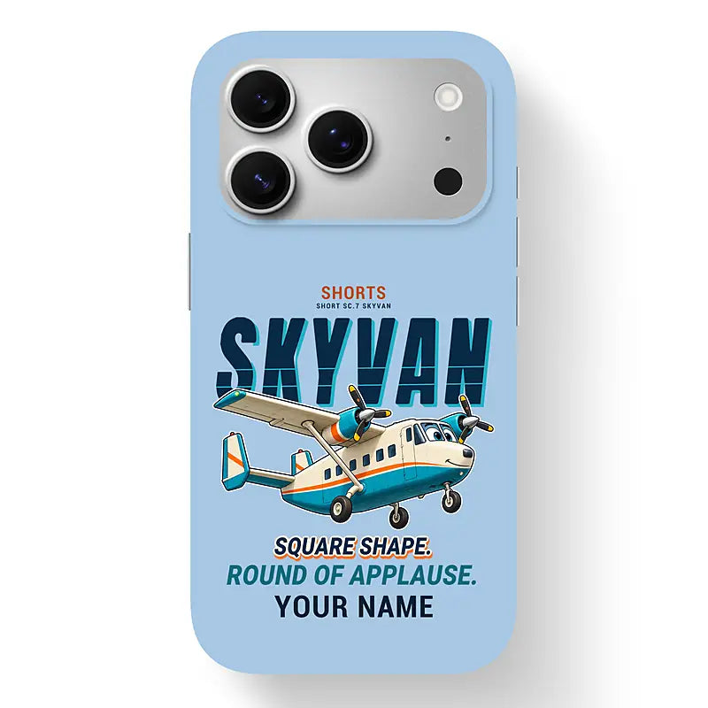 Short SC.7 Skyvan Series 3 - Cartoon + Name - MagSafe iPhone 17 Pro - Light Blue