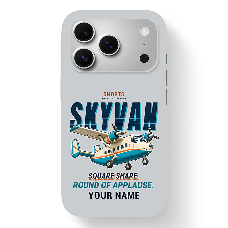 Short SC.7 Skyvan Series 3 - Cartoon + Name - MagSafe iPhone 17 Pro - Light Gray