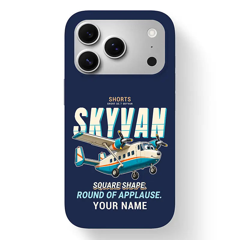 Short SC.7 Skyvan Series 3 - Cartoon + Name - MagSafe iPhone 17 Pro - Navy Blue