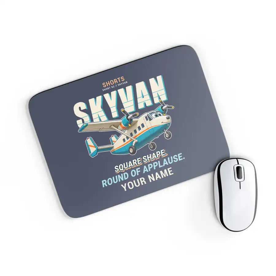 Short SC.7 Skyvan Series 3 - Cartoon + Name - Mouse Pad - Navy Blue
