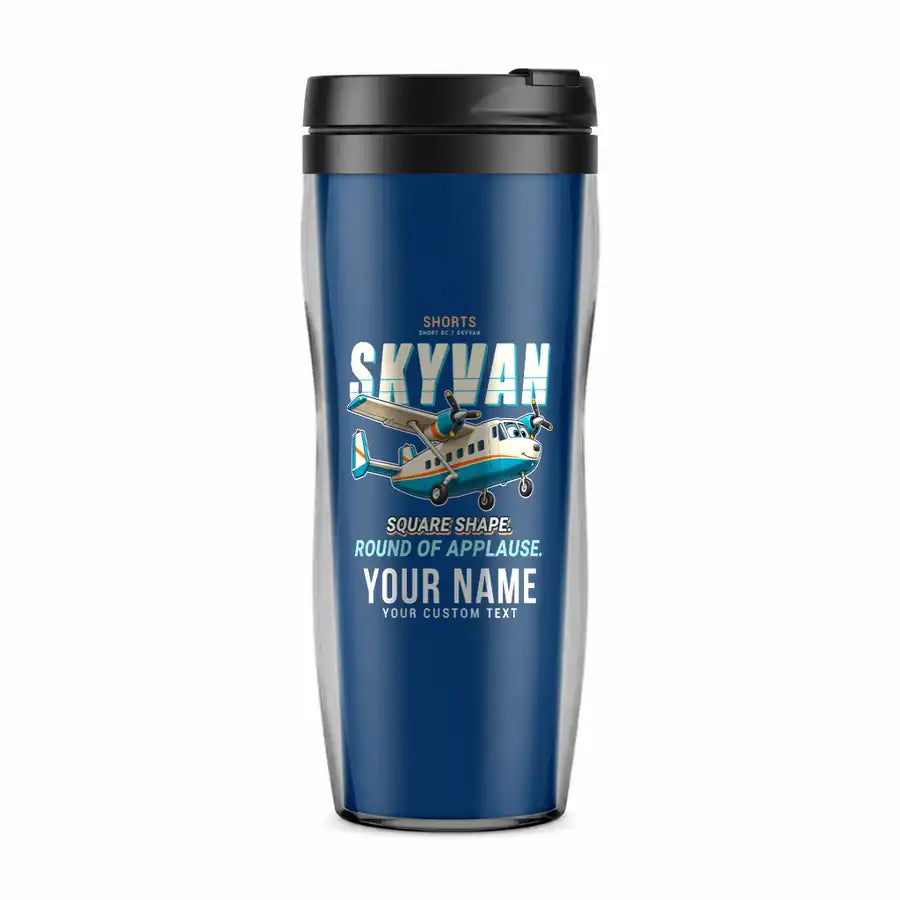 Short SC.7 Skyvan Series 3 - Cartoon + Name - Plastic (No Holder) - Blue