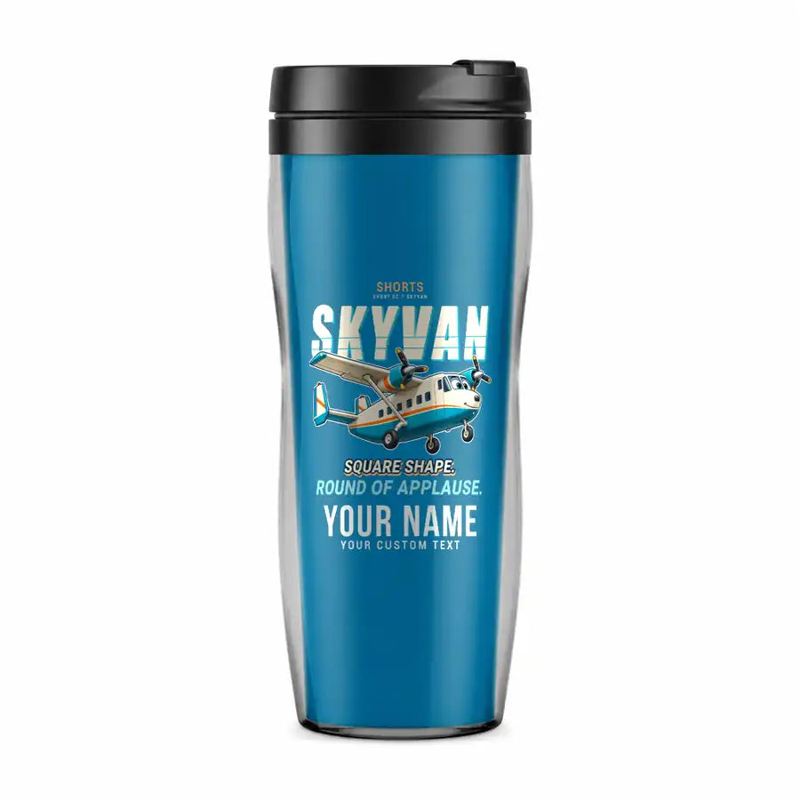 Short SC.7 Skyvan Series 3 - Cartoon + Name - Plastic (No Holder) - Light Blue
