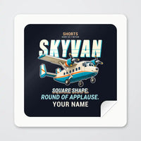 Thumbnail for Short SC.7 Skyvan Series 3 - Cartoon + Name - Square Sticker - Peel