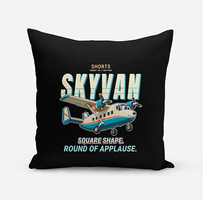 Short SC.7 Skyvan Series 3 - Cartoon - Pillow - Black