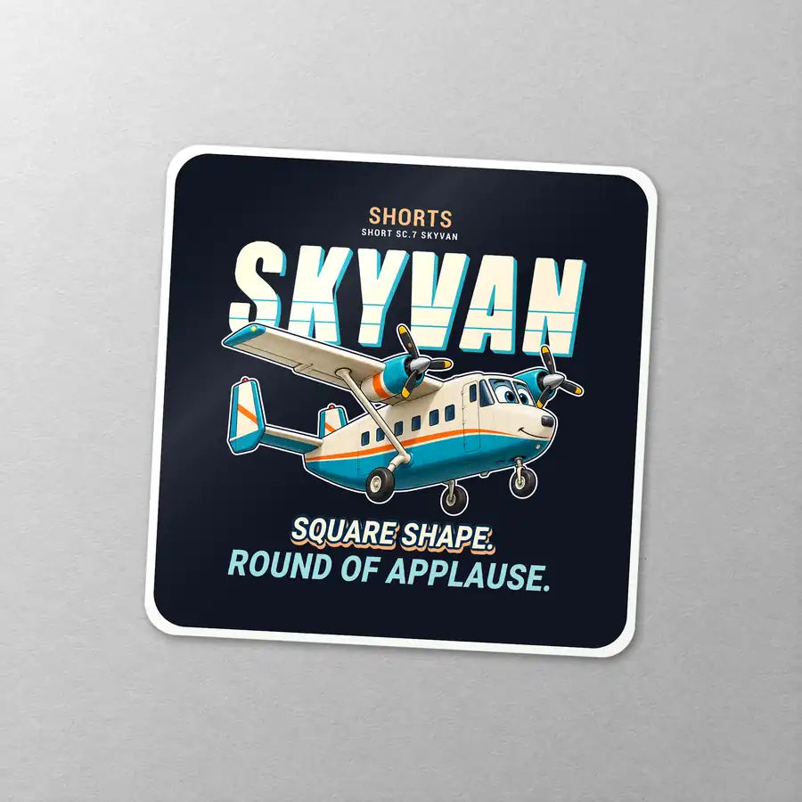 Short SC.7 Skyvan Series 3 - Cartoon - Square Sticker - Close-up