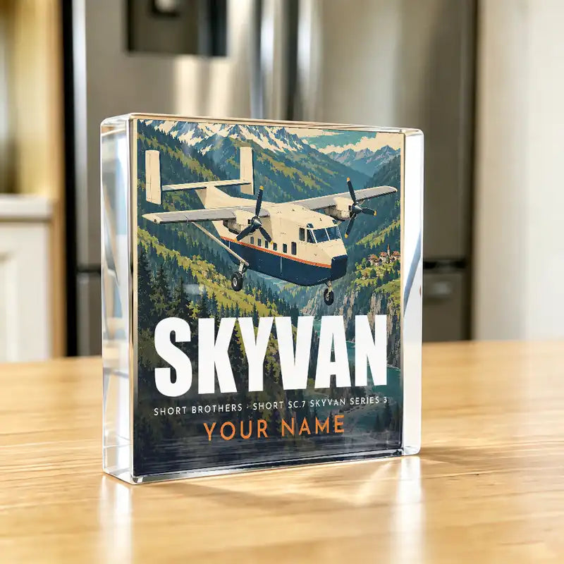 Short SC.7 Skyvan Series 3 - Crystal Ornament - 3D + Name - Kitchen