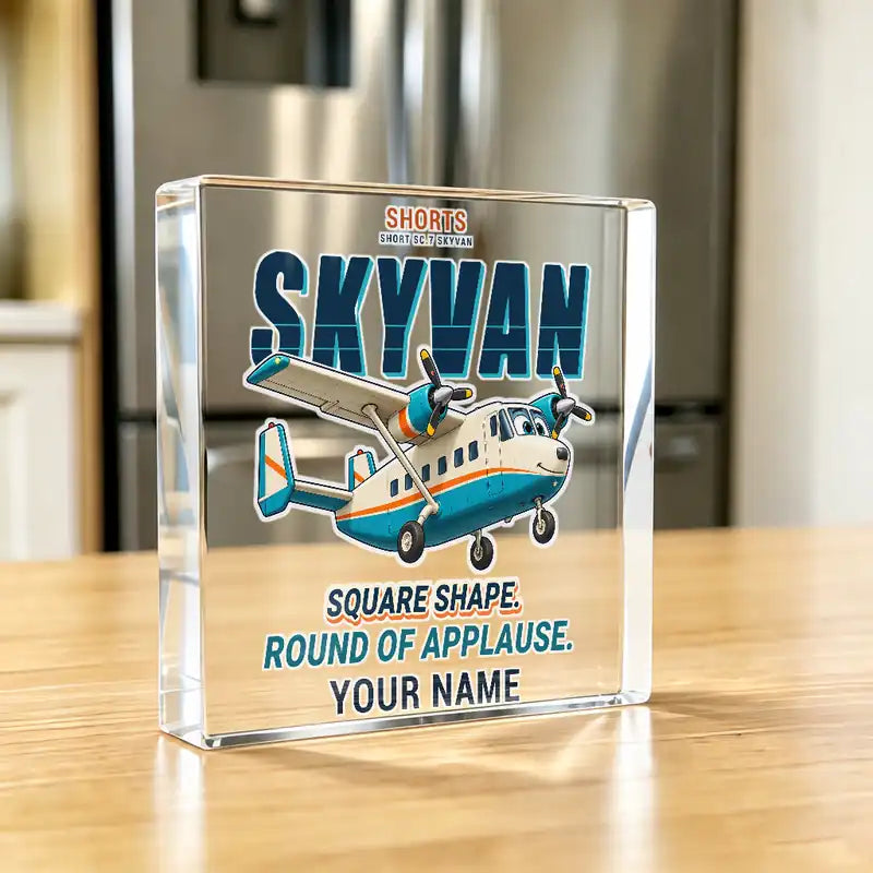 Short SC.7 Skyvan Series 3 - Crystal Ornament - Cartoon + Name - Kitchen
