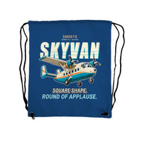 Thumbnail for Short SC.7 Skyvan Series 3 - Drawstring Bag - Cartoon - Blue