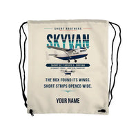 Thumbnail for Short SC.7 Skyvan Series 3 - Drawstring Bag - Original + Name - Beige