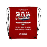 Thumbnail for Short SC.7 Skyvan Series 3 - Drawstring Bag - Original + Name - Red