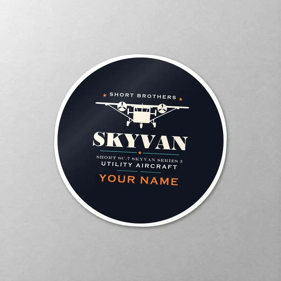 Short SC.7 Skyvan Series 3 - Heritage + Name - Circle Sticker - Close-up