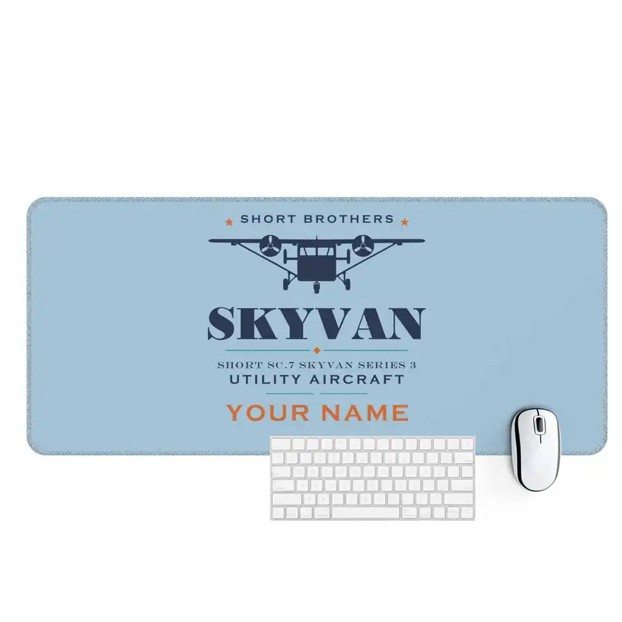 Short SC.7 Skyvan Series 3 - Heritage + Name - Desk Mat - Light Blue