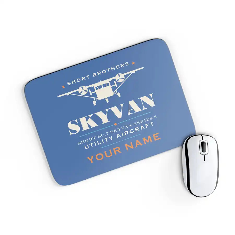 Short SC.7 Skyvan Series 3 - Heritage + Name - Mouse Pad - Blue