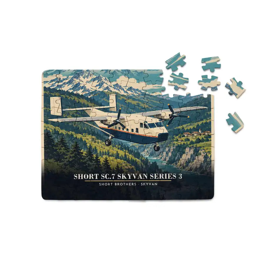 Short SC.7 Skyvan Series 3 - Horizontal + Text - Canvas Puzzle