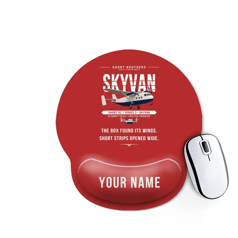 Short SC.7 Skyvan Series 3 - Original + Name - Ergonomic Mouse Pad - Red