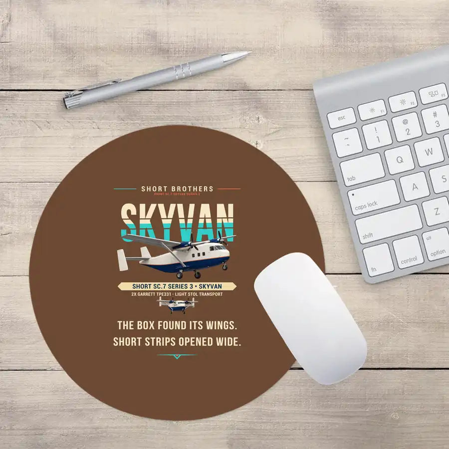 Short SC.7 Skyvan Series 3 - Original - Round Mouse Pad - Brown