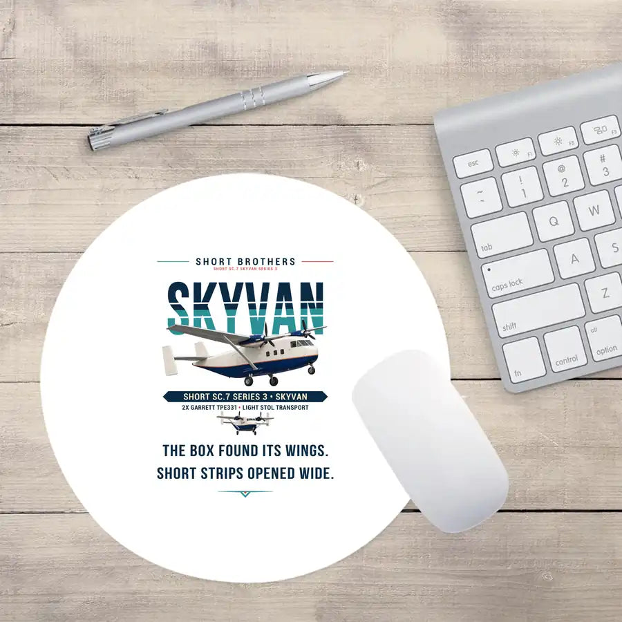 Short SC.7 Skyvan Series 3 - Original - Round Mouse Pad - White