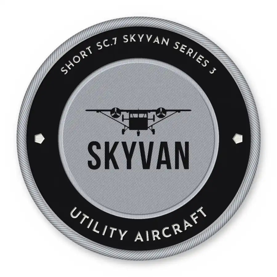Short SC.7 Skyvan Series 3 Patches - Circle - Black Silver