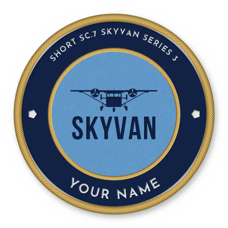 Short SC.7 Skyvan Series 3 Patches - Circle + Name - Navy Sky