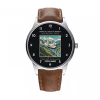 Thumbnail for Short SC.7 Skyvan Series 3 - Poster + Name - Leather Strap - Brown Leather Strap