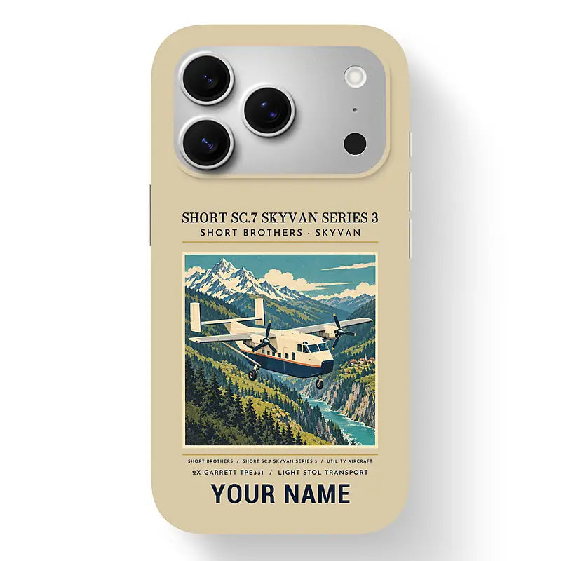 Short SC.7 Skyvan Series 3 - Poster + Name - MagSafe iPhone 17 Pro - Beige