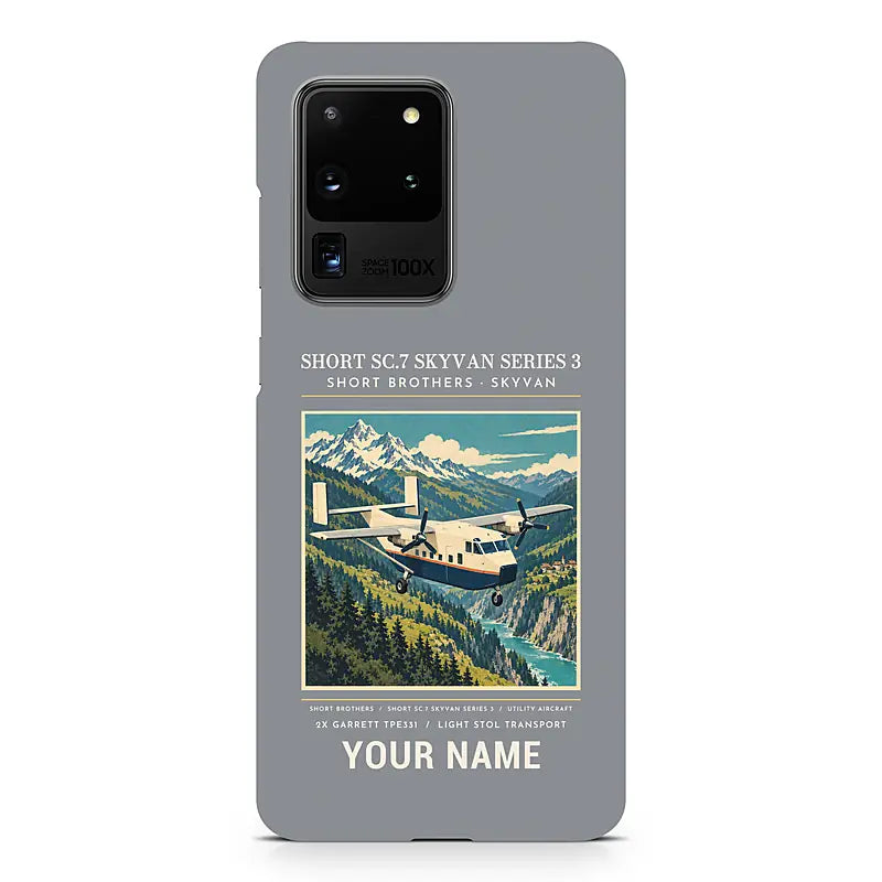 Short SC.7 Skyvan Series 3 - Poster + Name - Samsung Case - Gray