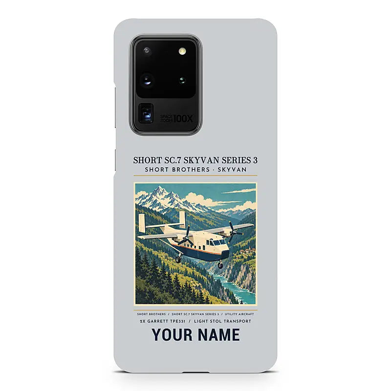Short SC.7 Skyvan Series 3 - Poster + Name - Samsung Case - Light Gray