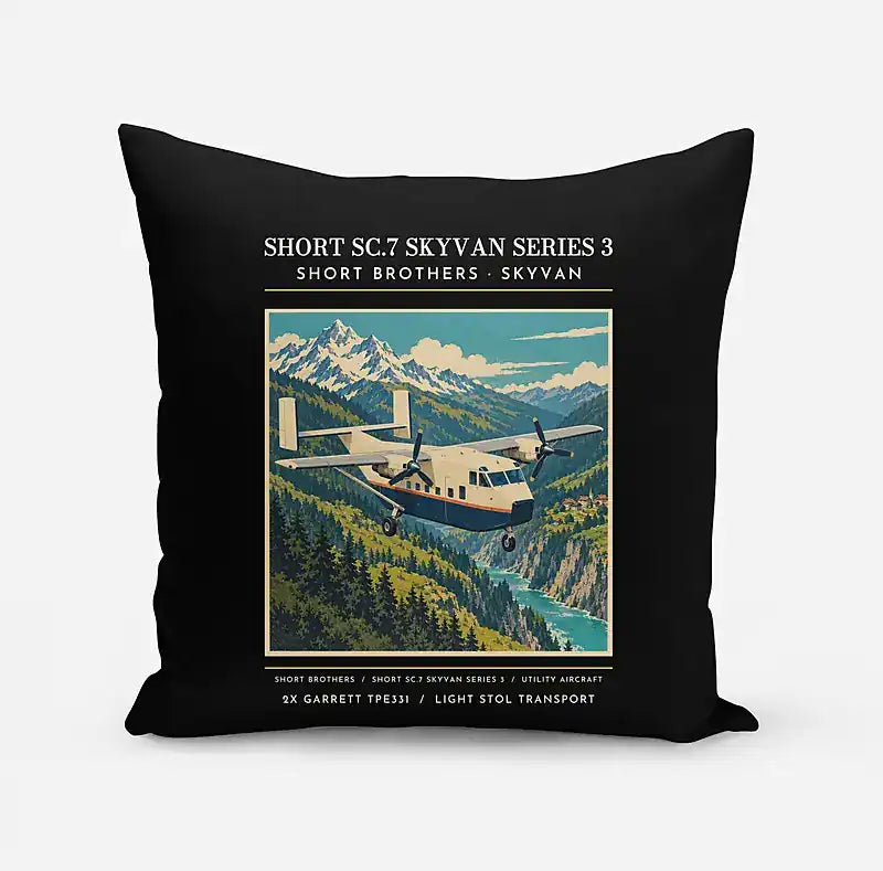 Short SC.7 Skyvan Series 3 - Poster - Pillow - Black