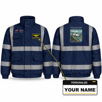 Thumbnail for Short SC.7 Skyvan Series 3 Reflective Winter Jackets - Poster + Name - Navy Blue