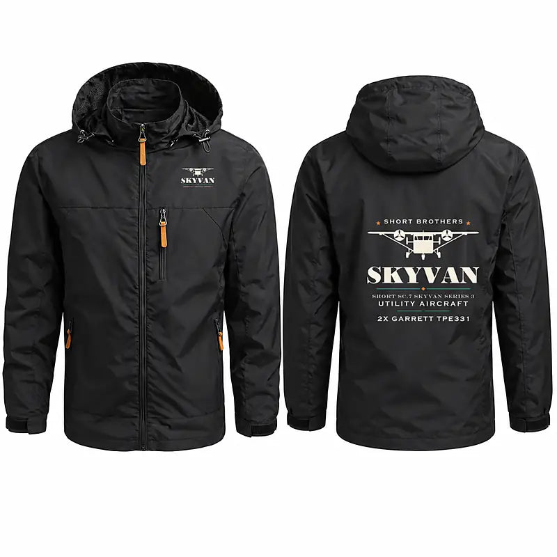 Short SC.7 Skyvan Series 3 Stylish Jackets - Hooded Windbreaker - Heritage - Black