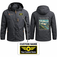 Thumbnail for Short SC.7 Skyvan Series 3 Stylish Jackets - Hooded Windbreaker - Poster + Name - Charcoal