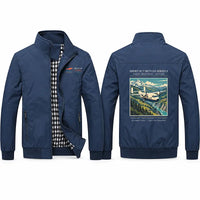 Thumbnail for Short SC.7 Skyvan Series 3 Stylish Jackets - Stand Collar - Poster - Navy Blue